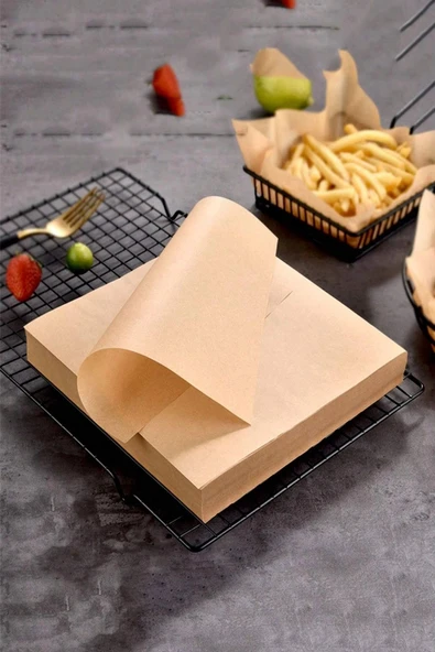 50 Adet Kendinden Yağlı Isıya Dayanıklı Yanmaz Yapışmaz Air Fryer Fırın Pişirme Kağıdı 30*40 CM - 7