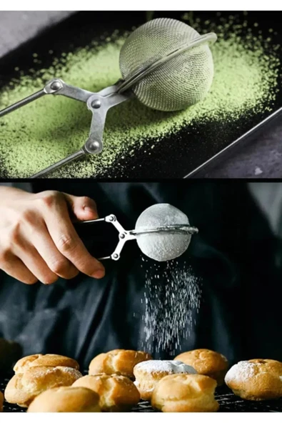 3 Adet Metal Kaşık Çay Topu Demlik Filtre Ihlamur Bitki Sıkma Yaprakları Örgü Süzgeç Demlik Saplı - 4