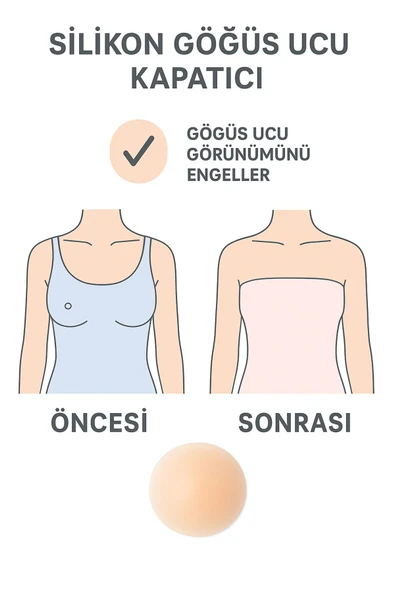 Straplez ve İnce Kıyafetler İçin Silikon Göğüs Pedi 5 Çift Cilt Tonuna Uyumlu Meme Pedi Su Geçirmez - 5