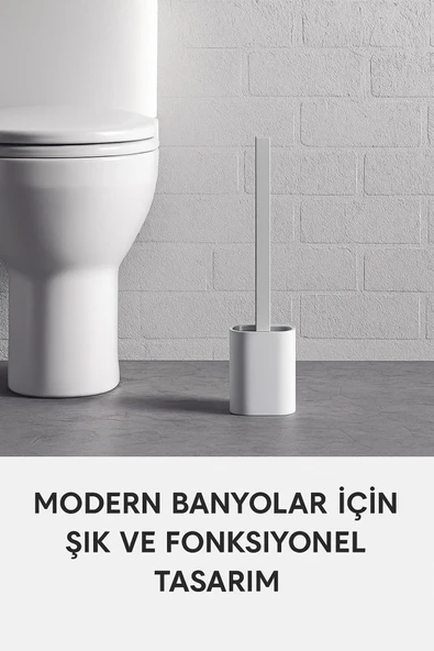 3 Adet Wc Klozet Tuvalet Temizleme Fırçası Esnek Yumuşak Silikon Fırça Duvara Sabitleyici Tutucu Set - 8