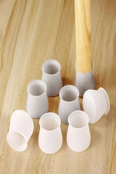 48 Adet Silikon Masa Sandalye Ayak Koruyucu Kapak Ahşap Parke Zemin Koruyucu Çizmez Ses Yapmaz Ped - 4