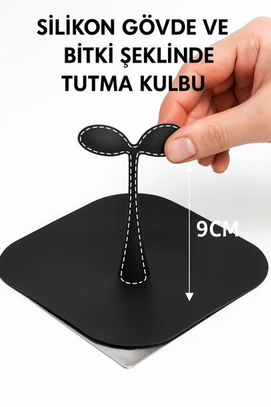 Siyah Palmiye Model Silikon Kötü Koku Önleyici Gider Koruyucu Tıkanıklık Önleyici Saç Toplayıcı - 5