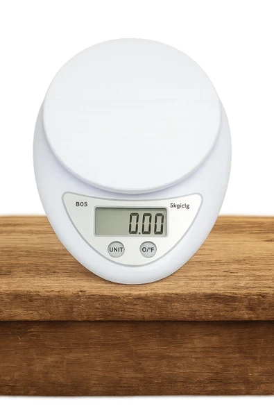 Hazneli Dijital Mutfak Terazisi - 5 Kg | LCD Ekranlı, Otomatik Sıfırlama, Uzun Pil Ömrü - 6