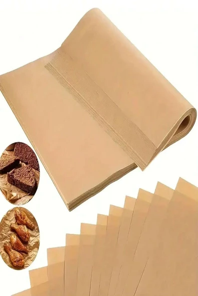 50 Adet Kendinden Yağlı Isıya Dayanıklı Yanmaz Yapışmaz Air Fryer Fırın Pişirme Kağıdı 30*40 CM - 5
