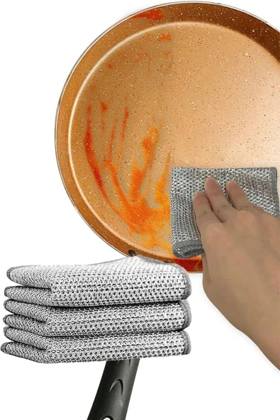 10 Adet Çok Fonksiyonlu Telli Inox Bez: Sert Kirler İçin Güçlü Temizlik ve Uzun Ömürlü Performans - 8