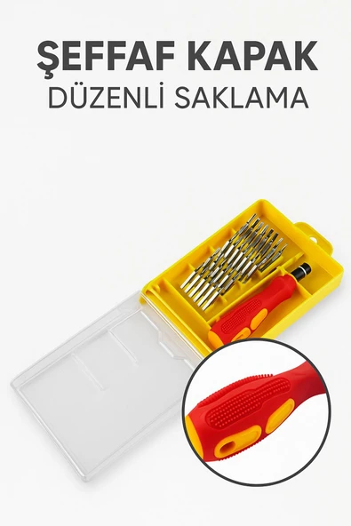 32 Parça Mini Tornavida Seti Manyetik Uçlu Kompakt Tamir Kiti Telefon Saat Gözlük PC Tablet Tamiri - 5