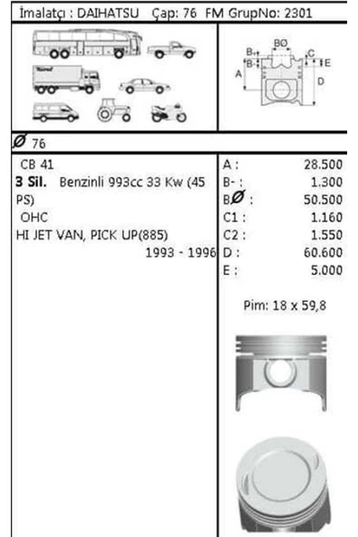 Goetze 87 Iss -70440-std Piston Segman Std Hıjet 89-98 ürün görseli 1
