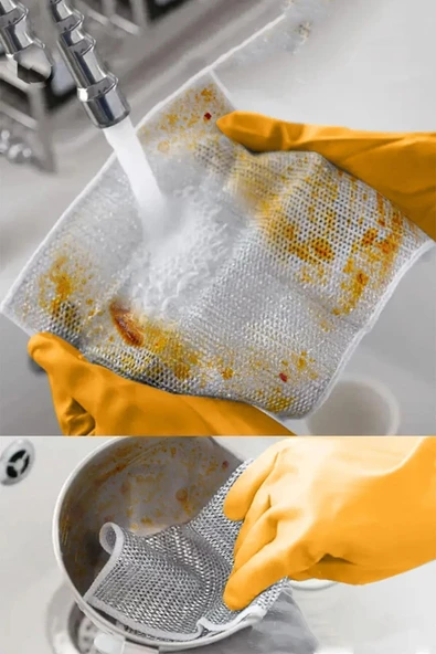 10 Adet Çok Fonksiyonlu Telli Inox Bez: Sert Kirler İçin Güçlü Temizlik ve Uzun Ömürlü Performans - 6