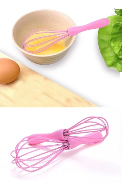 2'li Silikon Yumurta Puding Sos Krema Kremşanti Çırpma Teli 22 Ve 17 Cm Iki Boy Çırpıcı - 7