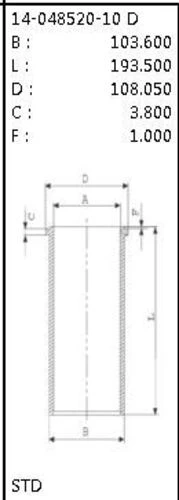 Goetze 14 ISS -48520-10 Gömlek Std Kobra 3500 ürün görseli 1