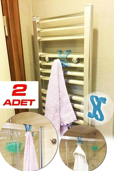 2'li Banyo Ve Mutfak Için Plastik Havlupan Duşakabin Çekmece Üstü Havlu Bornoz Lif Askısı