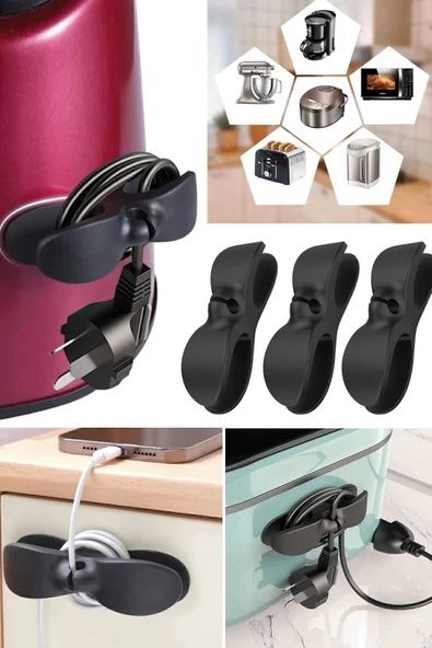 10 Adet Air Fryer Fırın Elektronik Cihazların Kablo Dağınıklığını Önlemek Için Kablo Sarma Aparatı - 7
