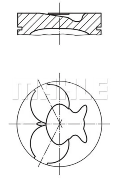 Mahle 0022402  Piston 89.50mm 0.50 Vito (638) Sprinter 208d 308d 310d 408d 2.3d 2.8d 2.9d 96- Om601.940 ürün görseli 1