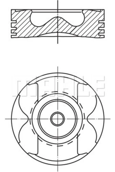 Mahle 0052200  Piston 83.00mm Std (sag) W203 S203 W204 S204 A209 W211 E220 E280 Cdı W221 S320 Cdı W164 ürün görseli 1