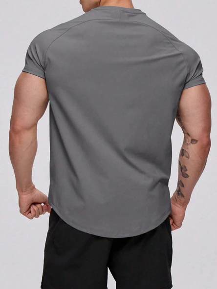 Erkek Spor Tişört Running Sports Gym Reglan Oval Kesim Penye T-shirt OVALT-SHİRT - 12