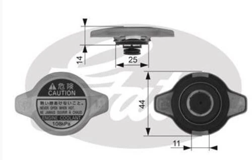 Gates RC134 Radyatör Kapağı Mazda Mitsubishi ürün görseli 1