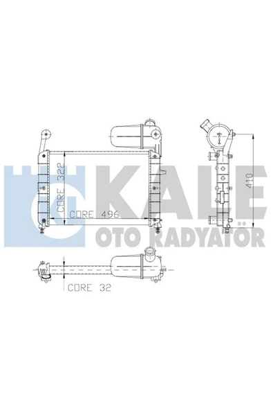 Kale 0108112AL Motor Su Radyatörü [ Fıat Tempra, Tıpo 1.6 S-sx-sxa 2 Sıra Al Pl Bidonlu ] 18051 ürün görseli