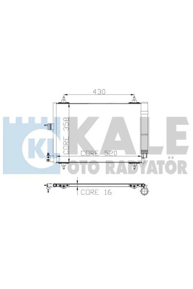 Kale 040ABC020 OTO Radyatör 0 Klima Radyatörü Partner 02- / Xsara 00- Berlingo 02- 1 Sıra Alb 530X362 ürün görseli