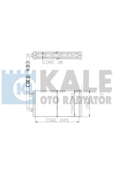 Kale 0287881AB OTO Radyatör 0 Kalorifer Radyatörü Transit T15 T19 V183 Yenı Model 244X145X47 ürün görseli