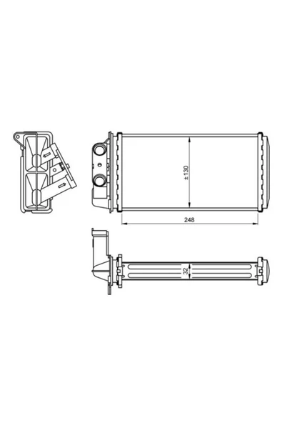 Kale 0184841AB 0 Kalorifer Radyatörü Palio 02- Siena 02- Albea 02- Strada 05- 1 Sıra Sıstem 248X132X33 ürün görseli