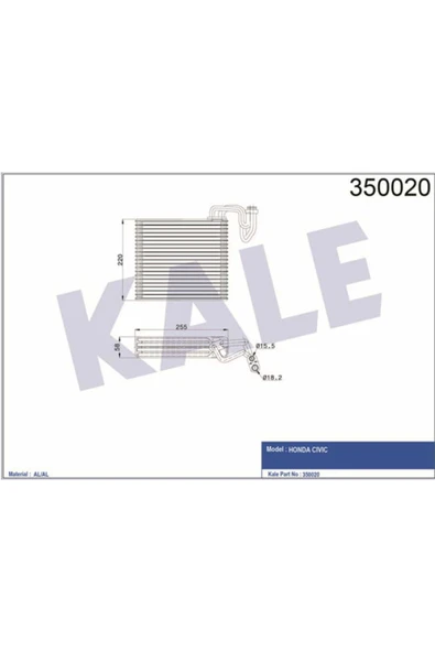 Kale 350020  EVAPORATÖR CIVIC ürün görseli 1