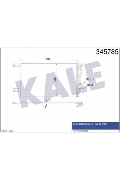 Kale 345785 OTO Radyatör  Radyatör Klima L200 00-06 Kurutucu Ile Mr360415 ürün görseli