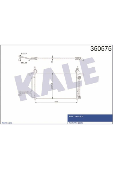 Kale 350575 OTO Radyatör  Klima Radyatörü Al Al Stilo ürün görseli
