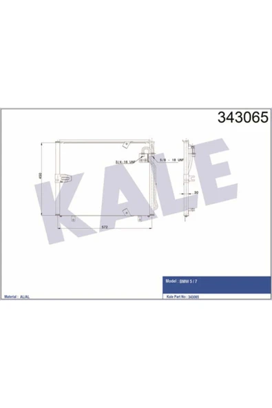 Kale 343065 OTO Radyatör  Klima Radyatörü Bmw 5 E34 90-95