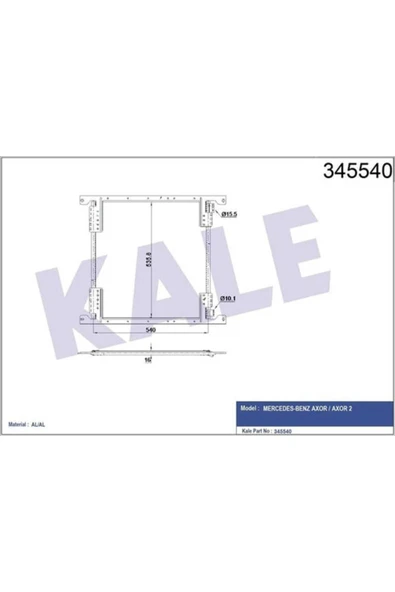 Kale 345540 OTO Radyatör  Klima Radyatörü Axor 02- ürün görseli