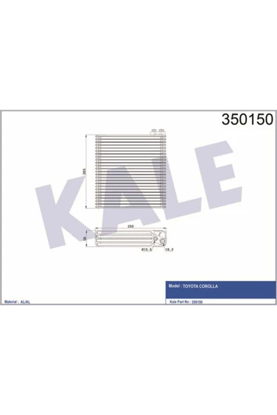 Kale 350150  EVAPORATÖR Corolla Uyumlu ürün görseli