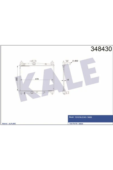 Kale 348430 Oto Radyatör  Radyatör 00- ürün görseli 1
