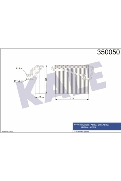 Kale 350050  EVAPORATÖR ASTRA ürün görseli