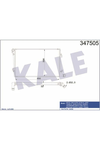 Kale 347505 Oto Radyatör  Radyatör 04- ürün görseli 1