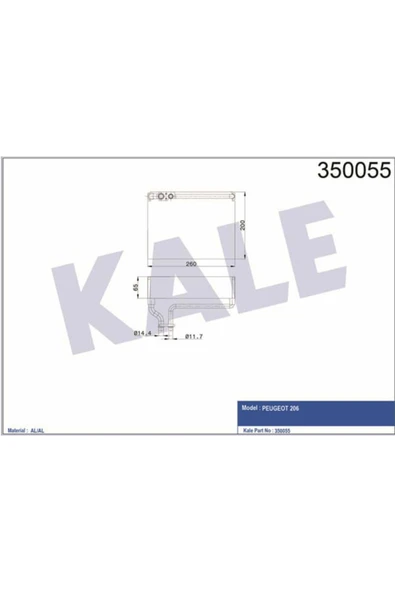 Kale 350055  EVAPORATÖR P206 ürün görseli