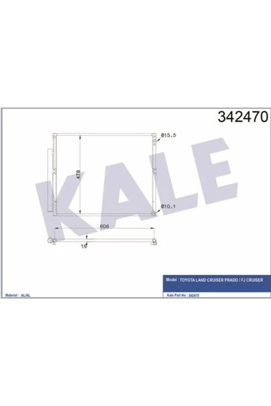 Kale 342470 OTO Radyatör  Klima Radyatörü Land Cruiser 02- ürün görseli
