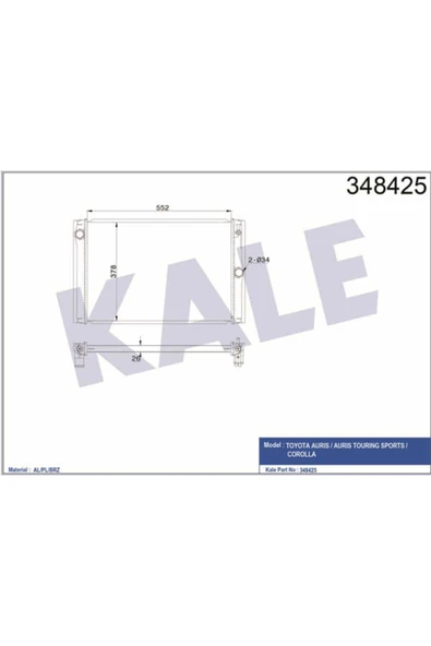 Kale 348425 Oto Radyatör  Radyatör Mekanik Corolla Uyumlu D4D 07- - 1