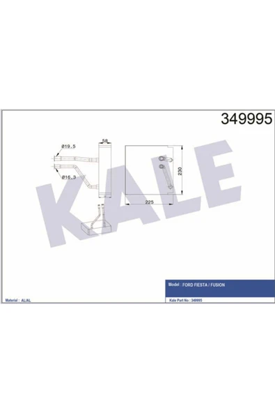 Kale 349995  EVAPORATOR FORD FIESTA  FUSION  2S6H19850AA ürün görseli
