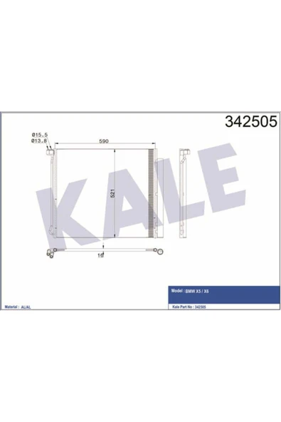 Kale 342505 OTO Radyatör  Klima Radyatörü Bmw X5 Bmw X6 ürün görseli