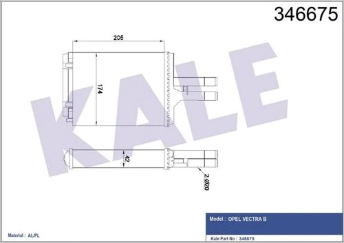 Kale 346675 OTO Radyatör  Kalorifer Radyatörü Vectra B 95-02 Mekanik ürün görseli