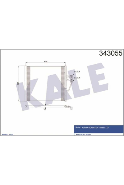 Kale 343055 OTO Radyatör  Klima Radyatörü Roadstar ürün görseli