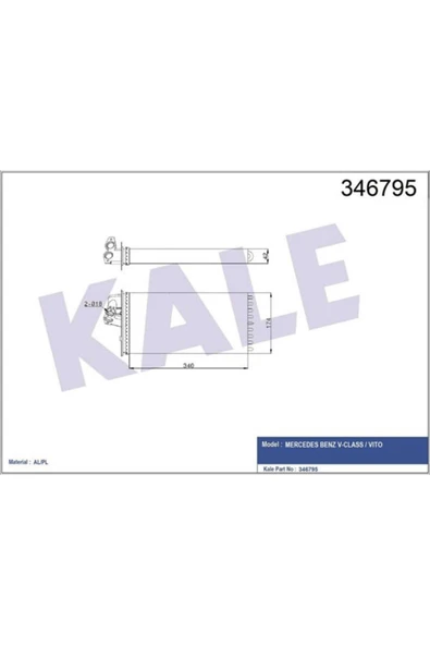 Kale 346795 OTO Radyatör  Kalorifer Radyatörü V-Class W638 96- Vito W638 I 96- Mekanik ürün görseli