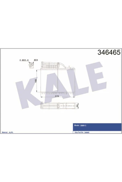 Kale 346465 OTO Radyatör  Kalorifer Radyatörü Bmw 5 Mekanik