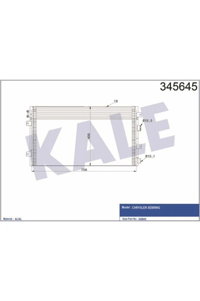 Kale 345645 OTO Radyatör  Klima Radyatörü Sebrıng 00- / Avanger 00- Stratus 00- ürün görseli 1