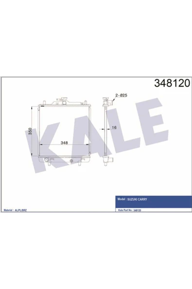 Kale 348120 Oto Radyatör  Radyatör Mekanik Carry 1.3 16V 99- ürün görseli