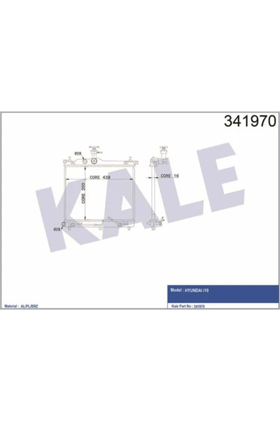 Kale 341970 OTO Radyatör  Radyatör İ10 Al-Pl-Brz ürün görseli 1