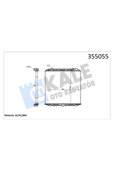 Kale 355055 OTO Radyatör  Radyatör Al/Brz Mercedesactros Mp4-Antos Mt Çerçevesiz ürün görseli 1