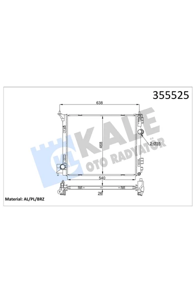 Kale 355525 OTO Radyatör  Radyatör Brazıng Nissan X-Traıl Radyatör ürün görseli