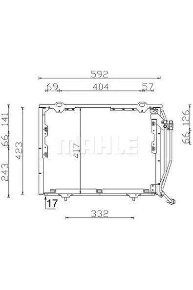 Mahle AC243000S KNECHT  Klima Radyatörü (592×423×17) W202 S202 C 200 Cdı C 220 Cdı Om 611.960 8Fc351038454 ürün görseli
