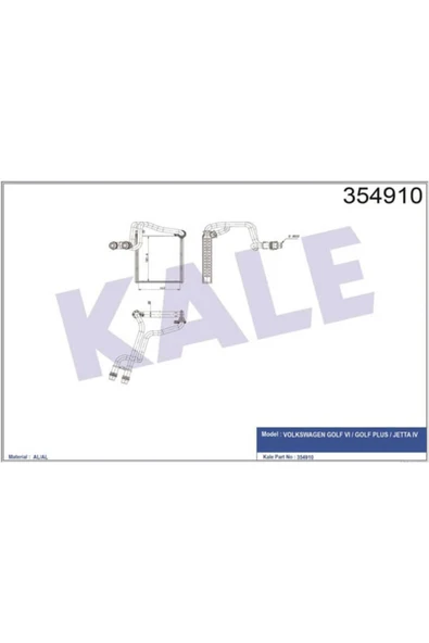 Kale 354910  Kalorifer Radyatörü 157×176×22 Golf VI Golf Plus Jetta IV 1.2 1.4 1.6 2.0 2.5Tsı TDI 09- ürün görseli 1