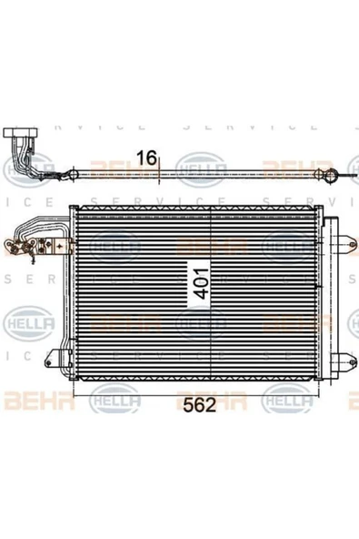Mahle 8FC351301044 BEHR 8FC351301-44 Klima Radyatörü Golf 03- Golf VI 08- Eos 06- Jetta 05- Scırocco 08-Ca 03- 38013200 ürün görseli